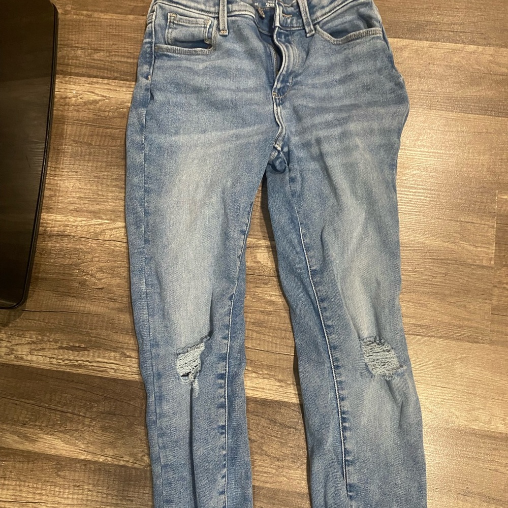 Old Navy Light Blue Distressed Skinny Jeans